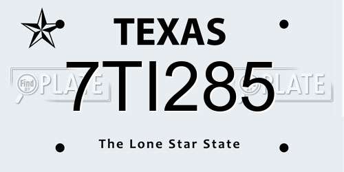 7TI285 Texas License Plate