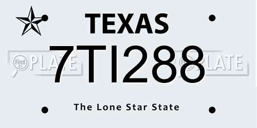 7TI288 Texas License Plate