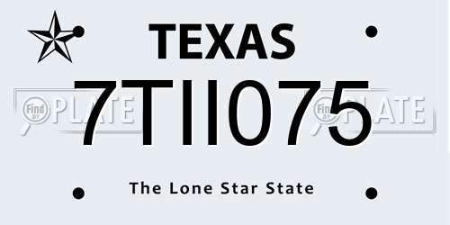 7TII075 Texas License Plate