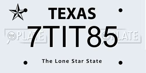 7TIT85 Texas License Plate