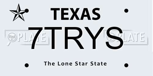 7TRYS Texas License Plate