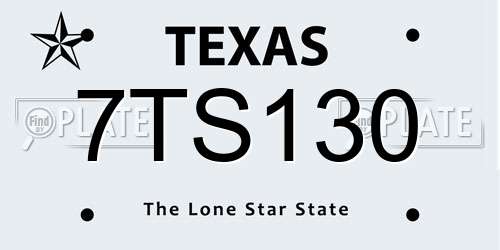 7TS130 Texas License Plate