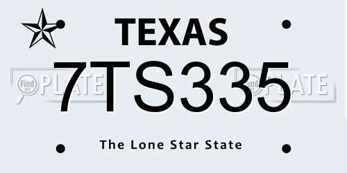 7TS335 Texas License Plate