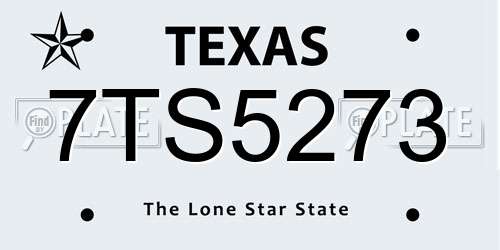 7TS5273 Texas License Plate