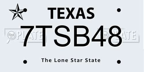 7TSB48 Texas License Plate