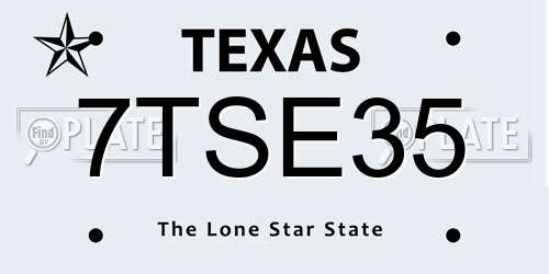 7TSE35 Texas License Plate