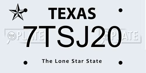 7TSJ20 Texas License Plate