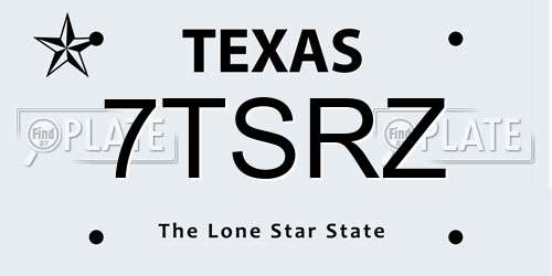 7TSRZ Texas License Plate