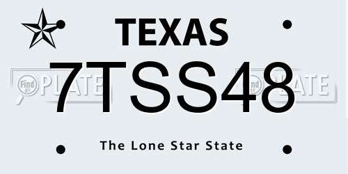7TSS48 Texas License Plate