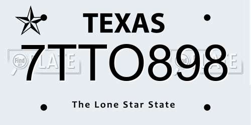 7TTO898 Texas License Plate