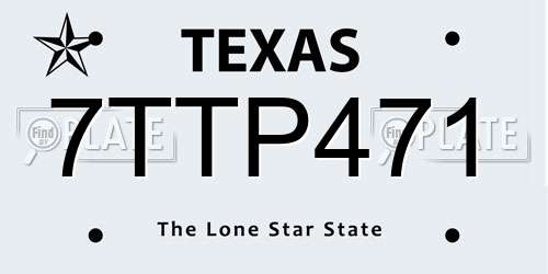 7TTP471 Texas License Plate