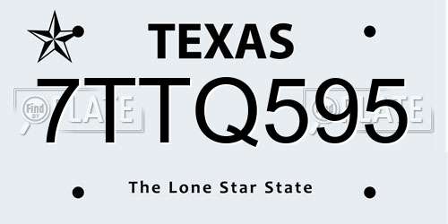 7TTQ595 Texas License Plate
