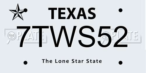 7TWS52 Texas License Plate