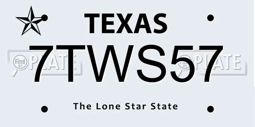 7TWS57 Texas License Plate