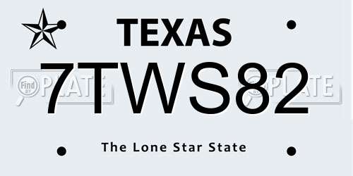 7TWS82 Texas License Plate