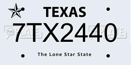 7TX2440 Texas License Plate