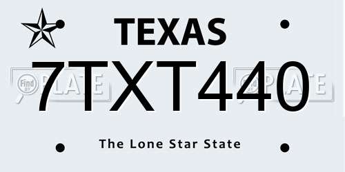7TXT440 Texas License Plate