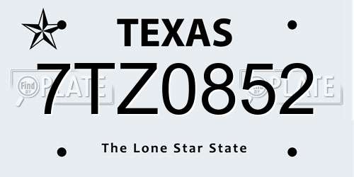 7TZ0852 Texas License Plate