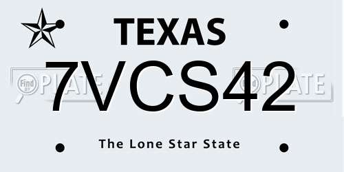 7VCS42 Texas License Plate