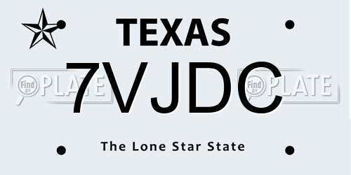 7VJDC Texas License Plate