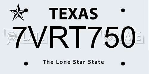 7VRT750 Texas License Plate