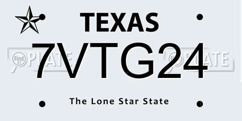 7VTG24 Texas License Plate