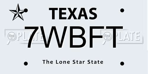 7WBFT Texas License Plate