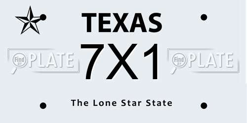 7X1 Texas License Plate