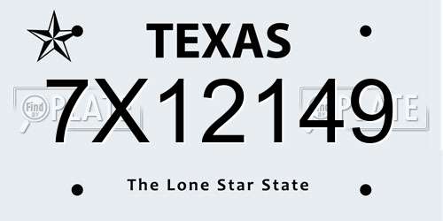 7X12149 Texas License Plate