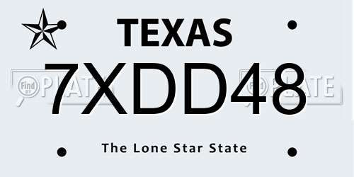 7XDD48 Texas License Plate