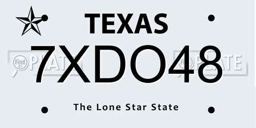 7XDO48 Texas License Plate