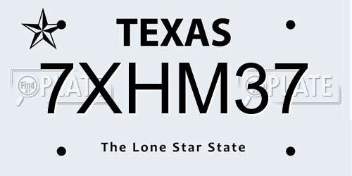 7XHM37 Texas License Plate