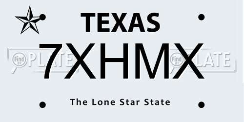 7XHMX Texas License Plate