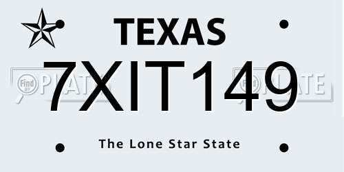 7XIT149 Texas License Plate