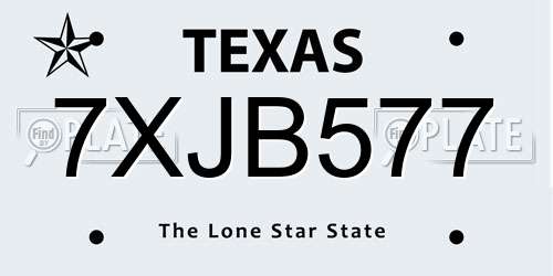 7XJB577 Texas License Plate