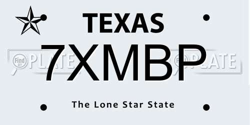 7XMBP Texas License Plate