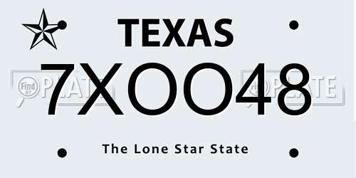 7XOO48 Texas License Plate