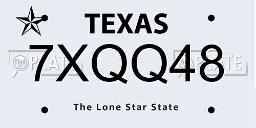 7XQQ48 Texas License Plate