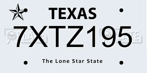 7XTZ195 Texas License Plate