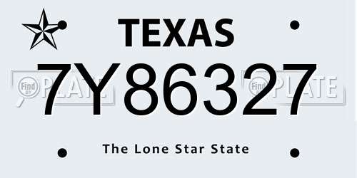 7Y86327 Texas License Plate