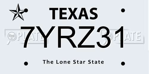 7YRZ31 Texas License Plate