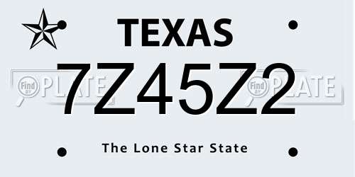 7Z45Z2 Texas License Plate