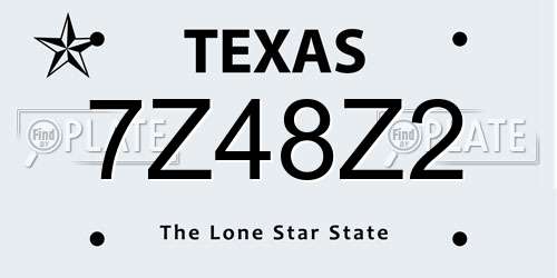 7Z48Z2 Texas License Plate
