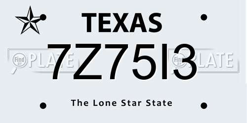 7Z75I3 Texas License Plate