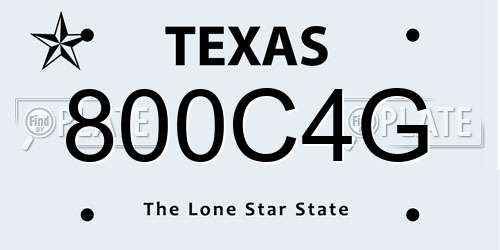 800C4G Texas License Plate