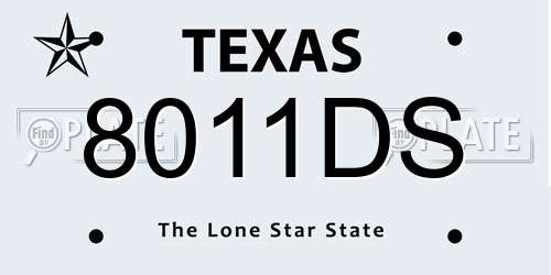 8011DS Texas License Plate