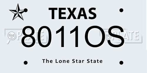8011OS Texas License Plate