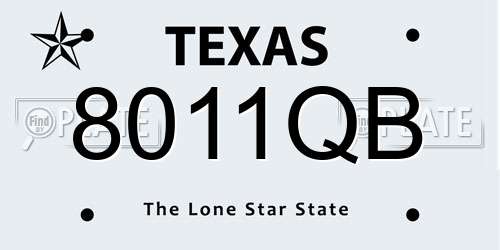 8011QB Texas License Plate