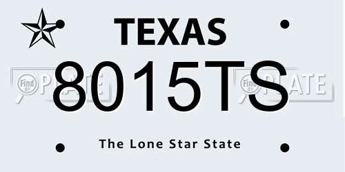 8015TS Texas License Plate