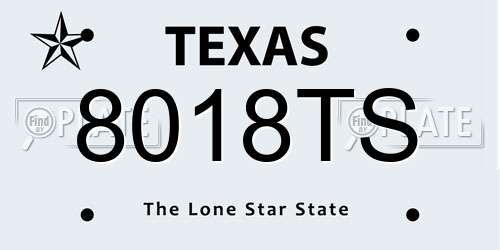 8018TS Texas License Plate